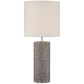 Image1 of Lite Source Dustin Dark Brown Ceramic Column Table Lamp