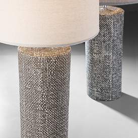 Image3 of Lite Source Dustin Dark Brown Ceramic Column Table Lamp more views