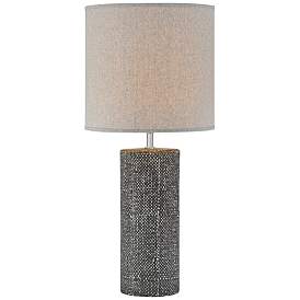 Image1 of Lite Source Dustin Gray Pedestal Ceramic Column Table Lamp