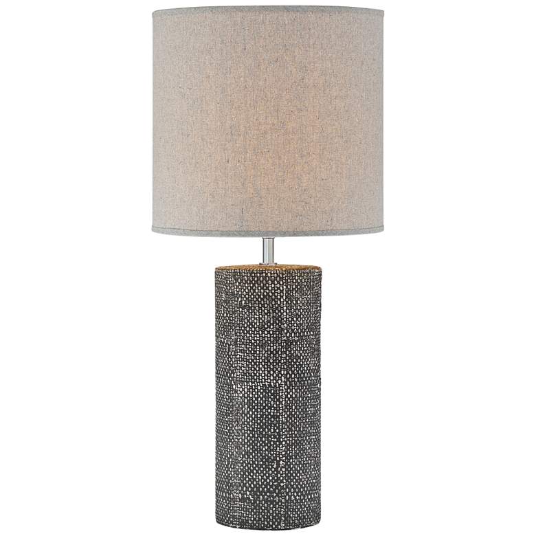 Image 1 Lite Source Dustin Gray Pedestal Ceramic Column Table Lamp