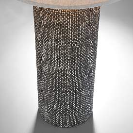 Image2 of Lite Source Dustin Gray Pedestal Ceramic Column Table Lamp more views