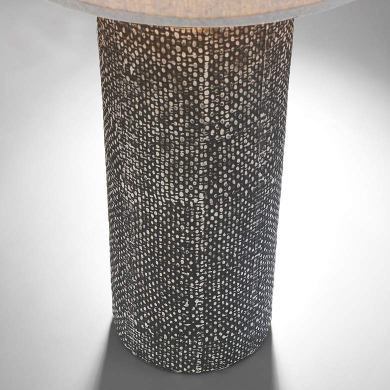 Image 2 Lite Source Dustin Gray Pedestal Ceramic Column Table Lamp more views