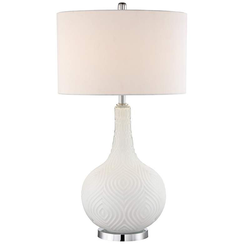 Image 1 Lite Source Dylan White Glass Table Lamp