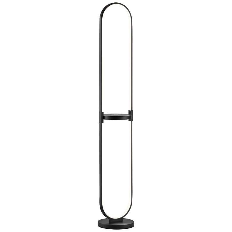 Image 2 Lite Source Dysis 56" Black LED USB Floor Lamp with Wireless Charger