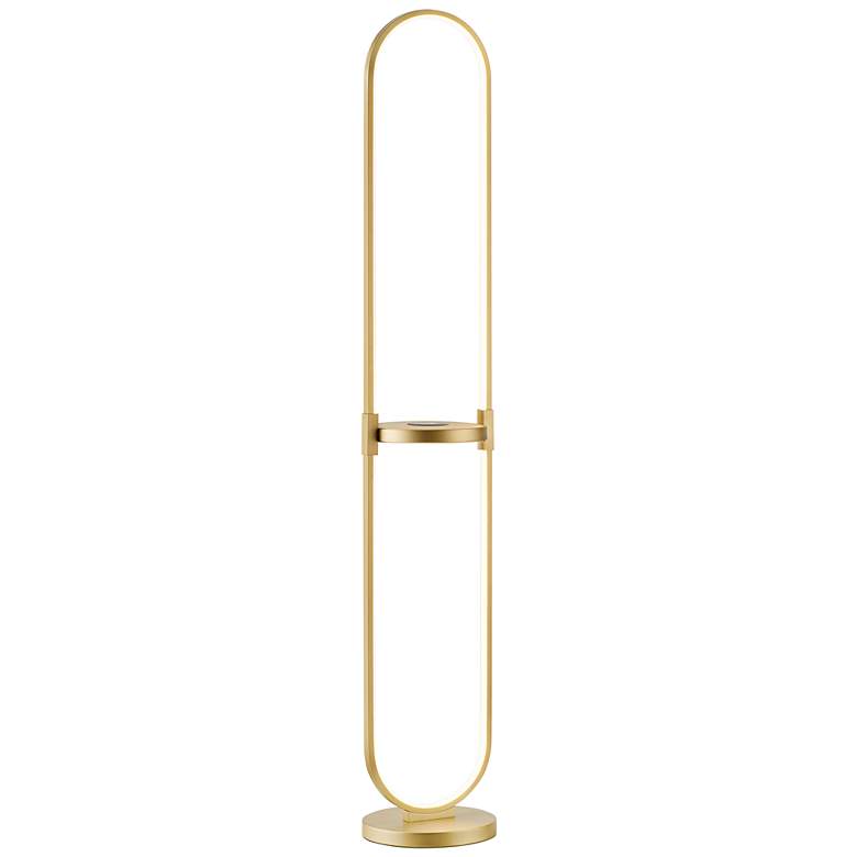 Image 2 Lite Source Dysis 56" Gold LED USB and Wireless Charger Floor Lamp