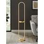 1_Lite Source Dysis 56" Gold LED USB and Wireless Charger Floor Lamp