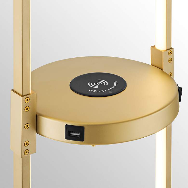 Image 4 Lite Source Dysis 56" Gold LED USB and Wireless Charger Floor Lamp more views
