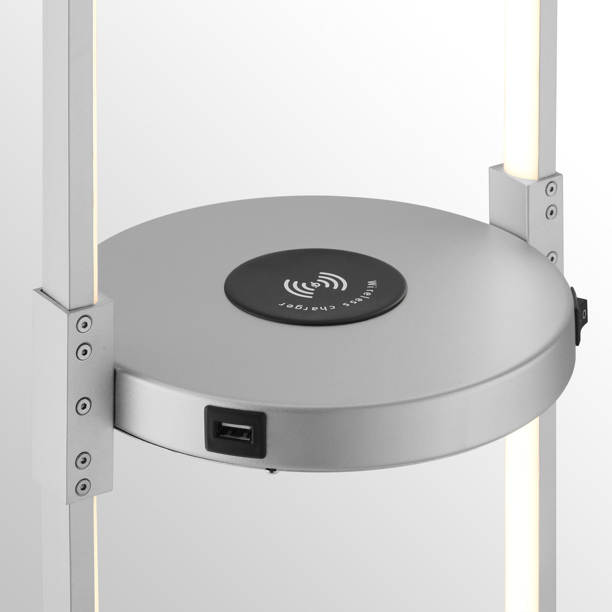 Image 3 Lite Source Dysis 56" Silver Modern LED Floor Lamp with Charging Pad more views