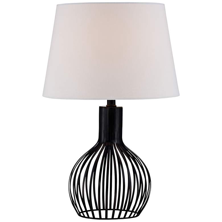 Image 1 Lite Source Earleen Black Metal Bottle Cage Table Lamp