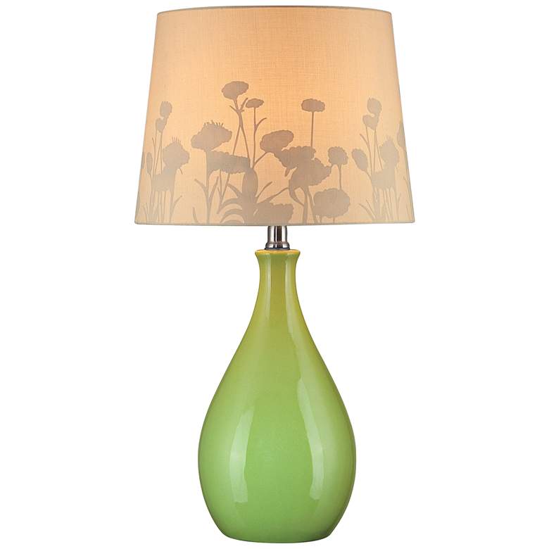 Image 1 Lite Source Edaline 22 1/2 inch Green Ceramic Modern Table Lamp