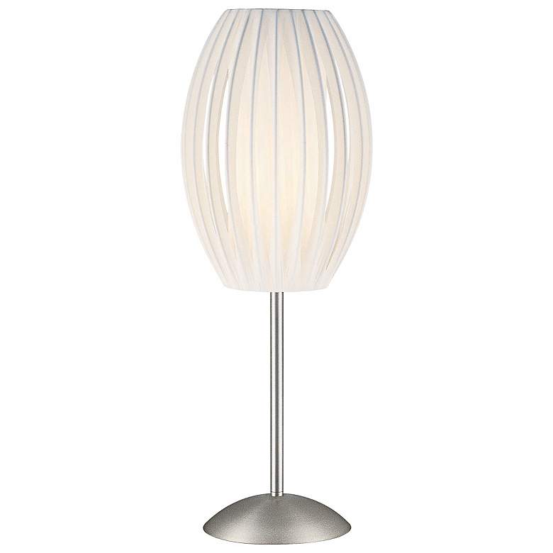 Image 2 Lite Source Egg 25 inch Satin Steel and Sica White Modern Table Lamp