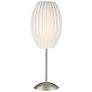 Lite Source Egg 25" Satin Steel and Sica White Modern Table Lamp