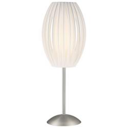 Lite Source Egg 25&quot; Satin Steel and Sica White Modern Table Lamp
