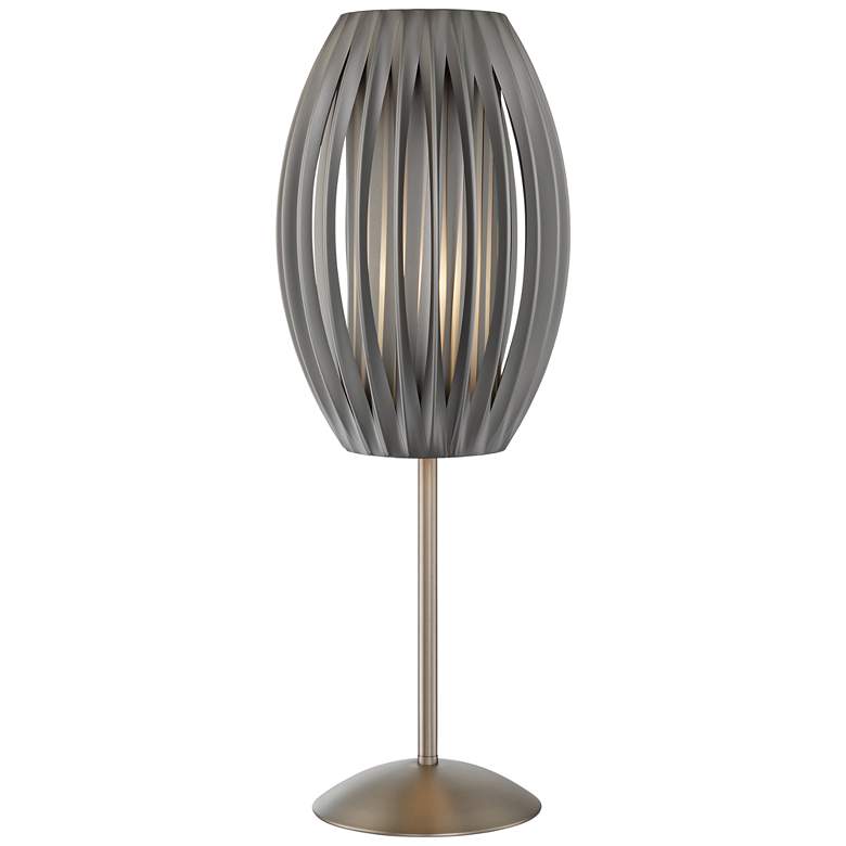 Image 1 Lite Source Egg 25 inch Satin Steel and Silver Modern Table Lamp