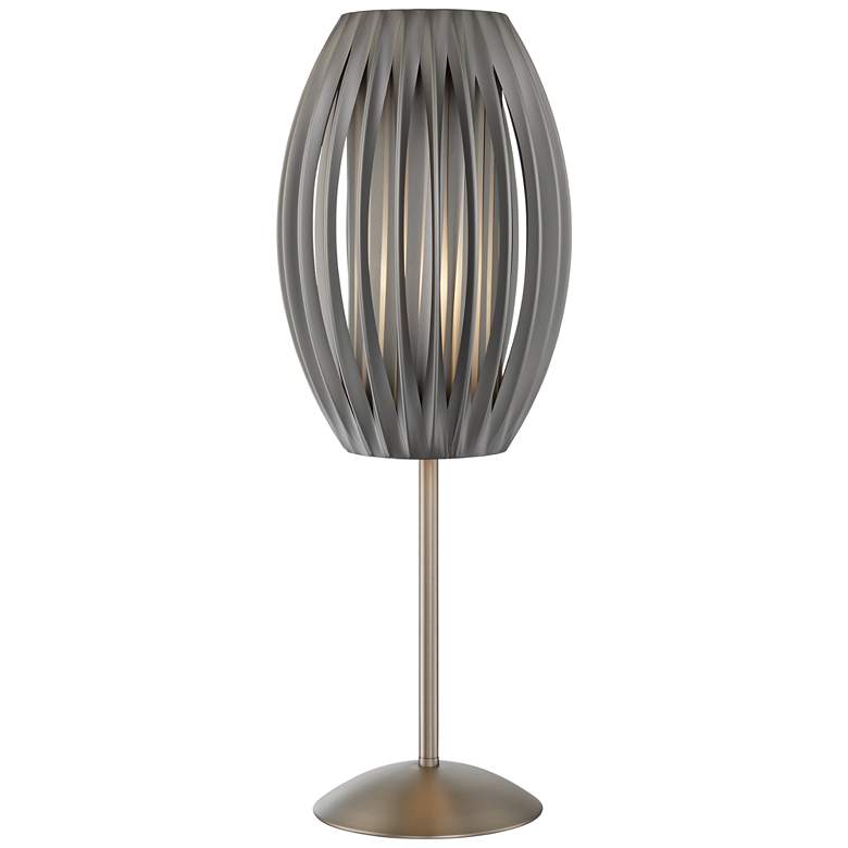 Image 1 Lite Source Egg 25" Satin Steel and Silver Modern Table Lamp
