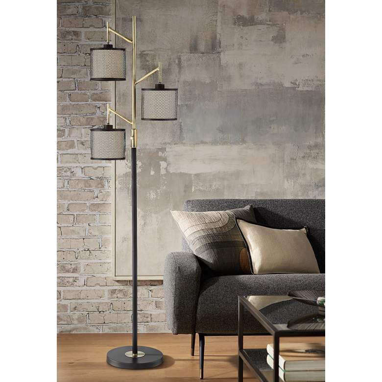 Image 1 Lite Source Elena 66 1/4" Coffee 3-Light Metal Floor Lamp
