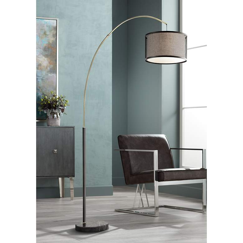 Image 1 Lite Source Elena Coffee Arc Floor Lamp