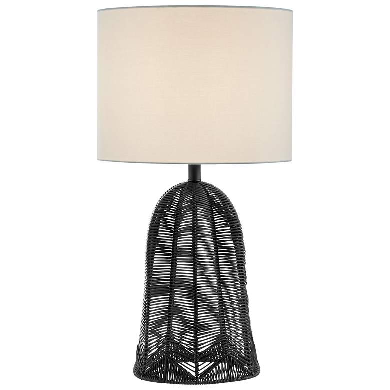 Image 2 Lite Source Elio 27 1/2" Black Rattan Cordless Table Lamp