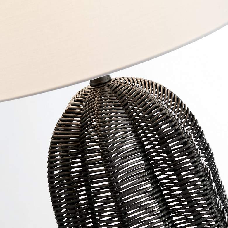 Image 4 Lite Source Elio 27 1/2" Black Rattan Cordless Table Lamp more views