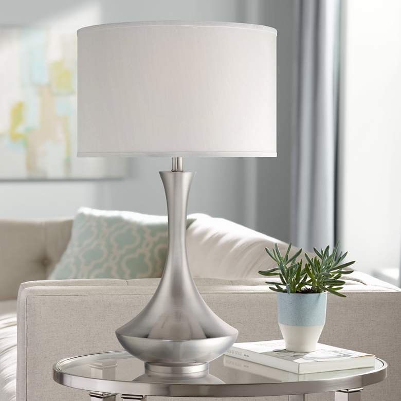 Image 1 Lite Source Elisio 29" Polished Steel Modern Genie Bottle Table Lamp
