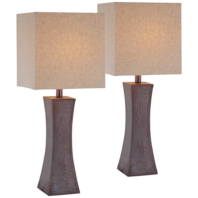 Image 2 Lite Source Enkel 26 1/2" Modern Faux Wood Table Lamps Set of 2