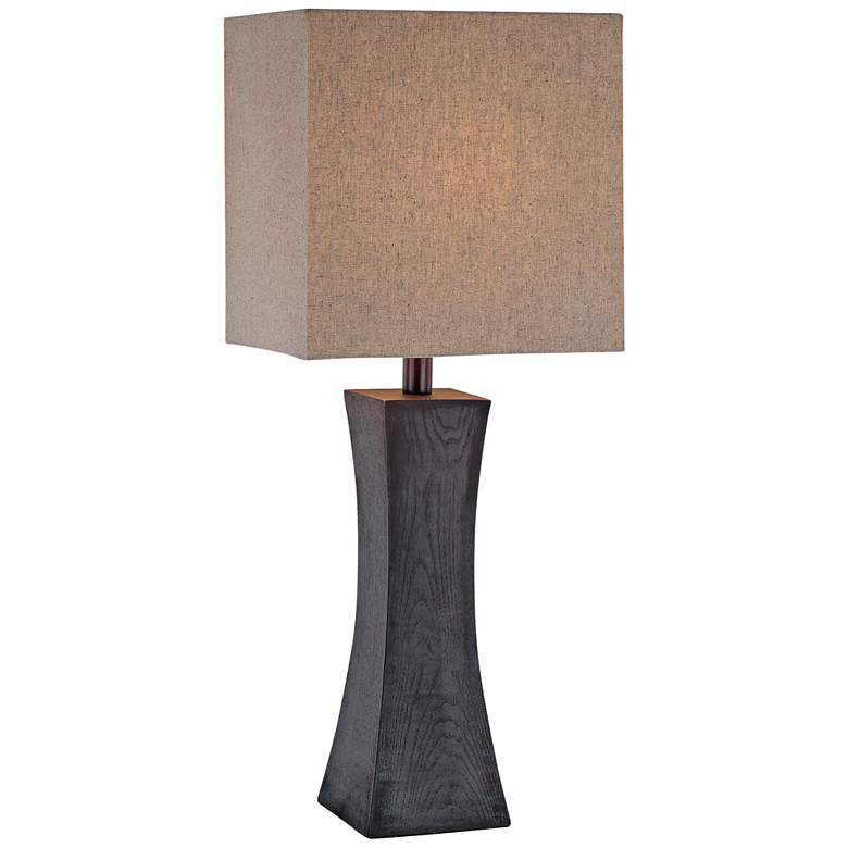 Image 1 Lite Source Enkel Dark Walnut Concave Column Table Lamp