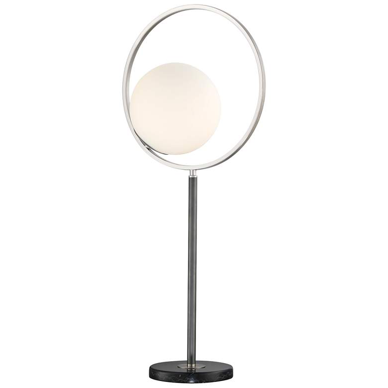 Image 1 Lite Source Equinox Black Open Circle Metal Table Lamp