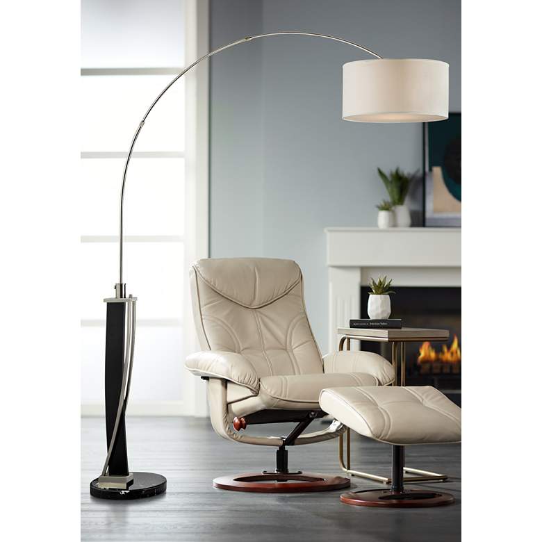 Image 1 Lite Source Estella Dark Walnut Arc Floor Lamp