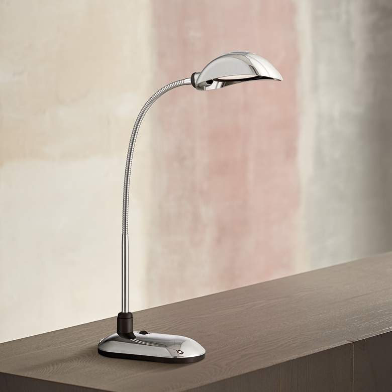Image 1 Lite Source Ettore Chrome Metal LED Desk Lamp