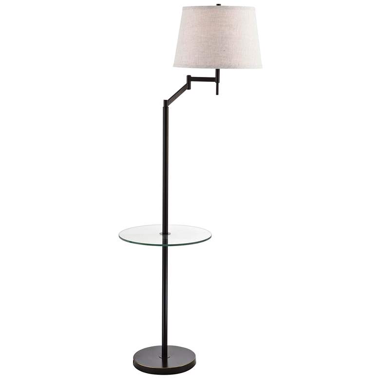 Image 1 Lite Source Eveleen Dark Bronze Floor Lamp with Tray Table