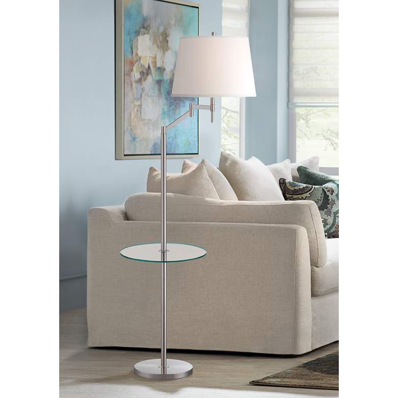 Image 1 Lite Source Eveleen Floor Lamp with Tray Table