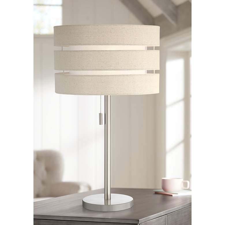 Image 1 Lite Source Falan 27" High Brushed Nickel Modern Table Lamp