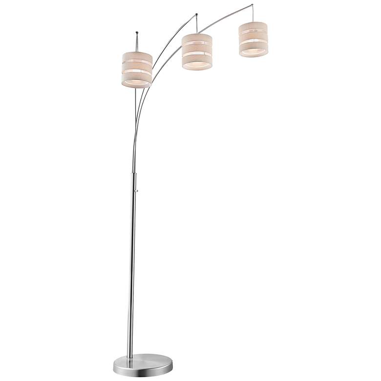 Image 1 Lite Source Falan 91 inch Brushed Nickel 3-Light Modern Arc Floor Lamp