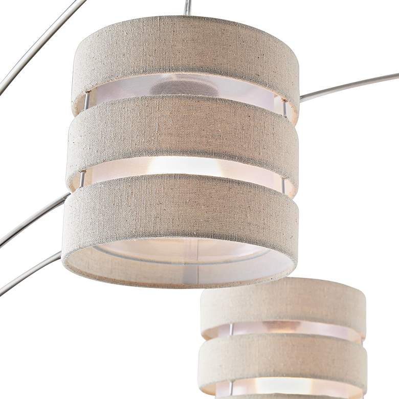Image 2 Lite Source Falan 91" Brushed Nickel 3-Light Modern Arc Floor Lamp more views