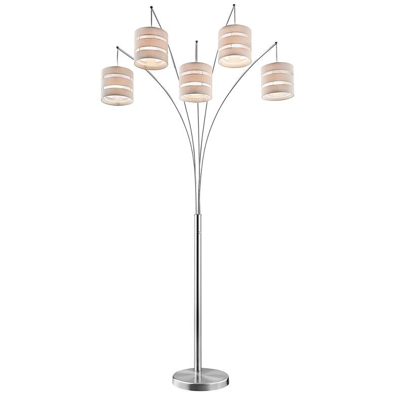 Image 1 Lite Source Falan Brushed Nickel 5-Light Arc Floor Lamp