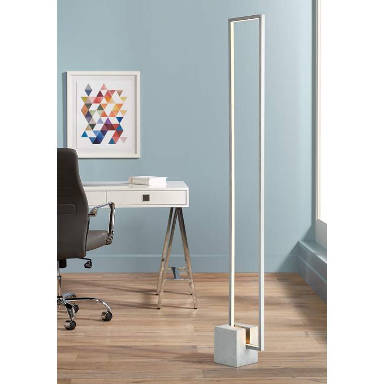 Image 1 Lite Source Fantica 55 1/2 inch Gray Metal Modern LED Floor Lamp