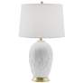 2_Lite Source Farida 27" High White Ceramic Feathers Table Lamp