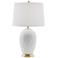 Lite Source Farida 27" High White Ceramic Feathers Table Lamp
