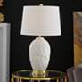 1_Lite Source Farida 27" High White Ceramic Feathers Table Lamp
