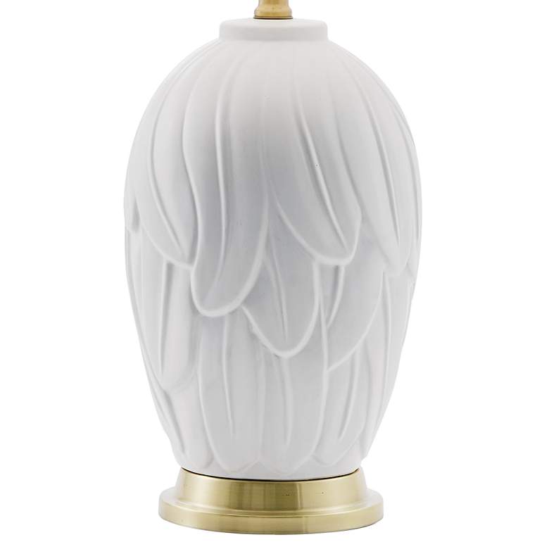 Image 5 Lite Source Farida 27" High White Ceramic Feathers Table Lamp more views
