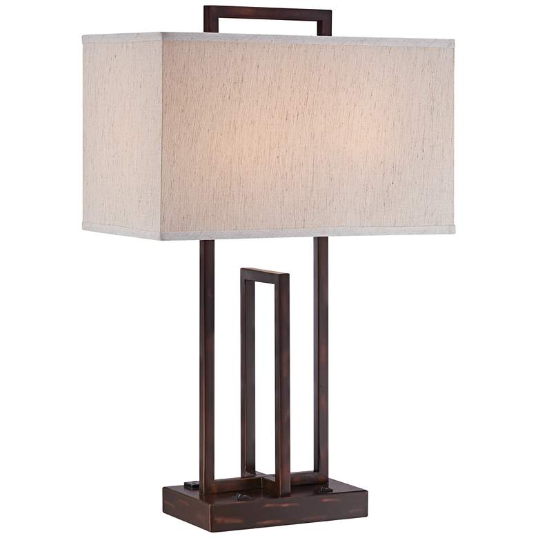 Image 2 Lite Source Farren 26 1/2" 2-Outlet Dark Bronze Table Lamp