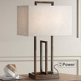 Image1 of Lite Source Farren 26 1/2" 2-Outlet Dark Bronze Table Lamp