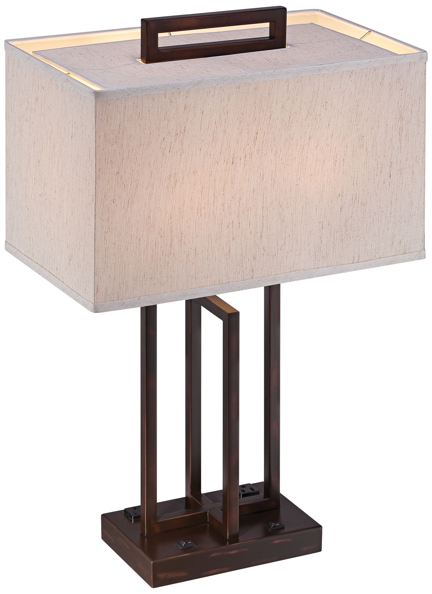 Image 3 Lite Source Farren 26 1/2" 2-Outlet Dark Bronze Table Lamp more views