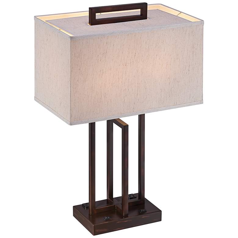 Image 3 Lite Source Farren 26 1/2 inch 2-Outlet Dark Bronze Table Lamp more views