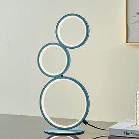 Image1 of Lite Source Fedora 17 1/4" High Blue LED Accent Table Lamp