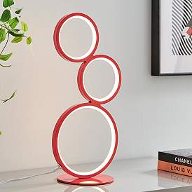 Image1 of Lite Source Fedora 17 1/4" High Red LED Accent Table Lamp