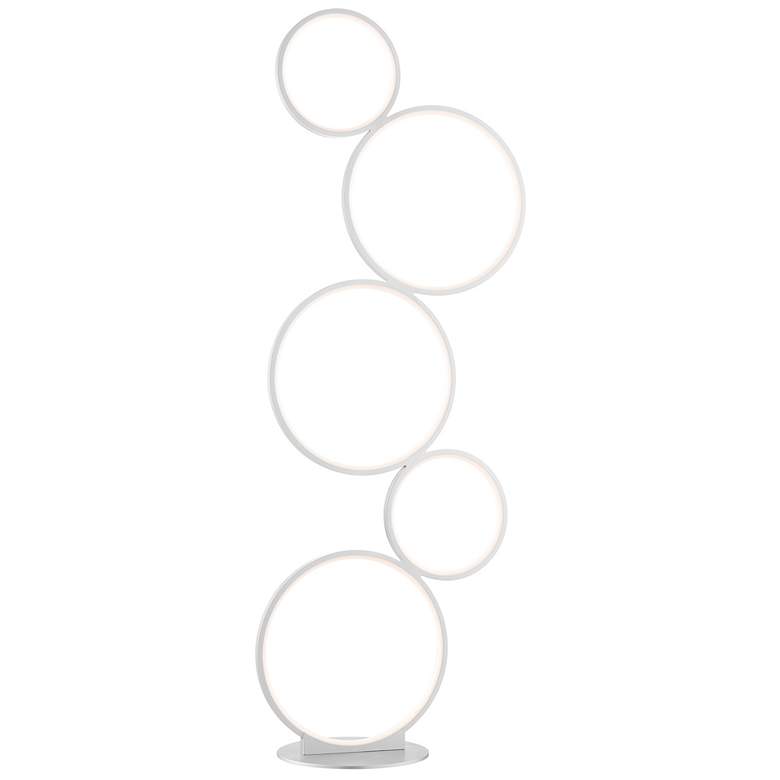 Image 2 Lite Source Fedora 45" White Finish Modern Circles LED Floor Lamp