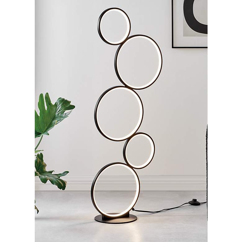 Image 1 Lite Source Fedora Black 5-Light LED Novelty Floor Lamp