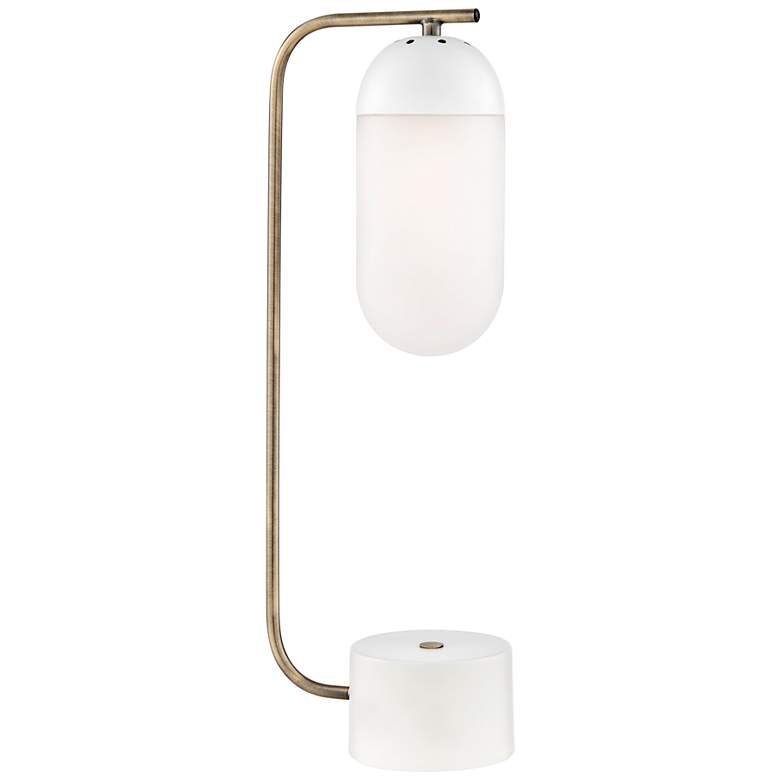 Image 2 Lite Source Firefly 19 1/2" High Antique Brass White Accent Table Lamp