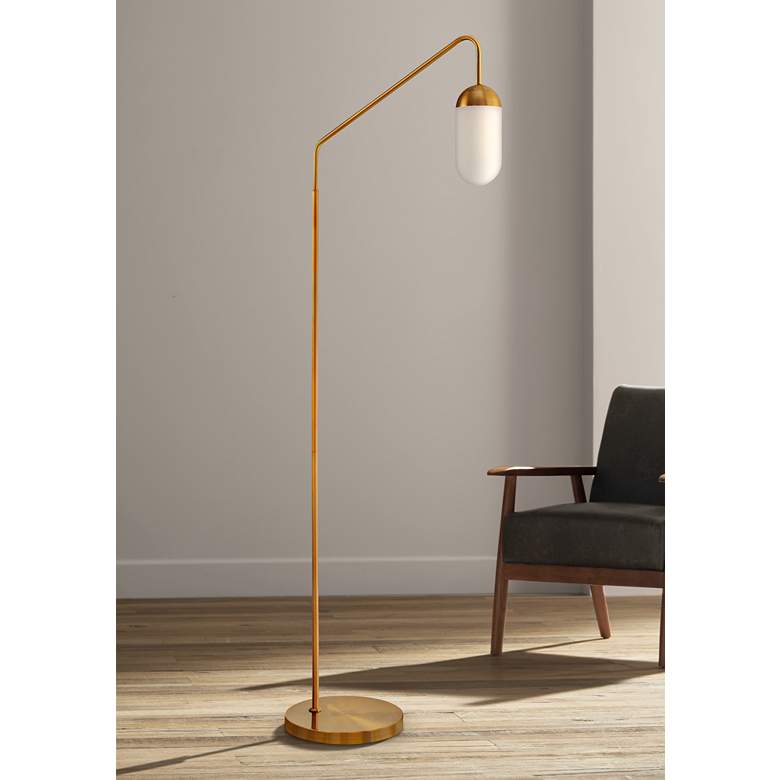 Image 1 Lite Source Firefly Antique Brass Reading Floor Lamp